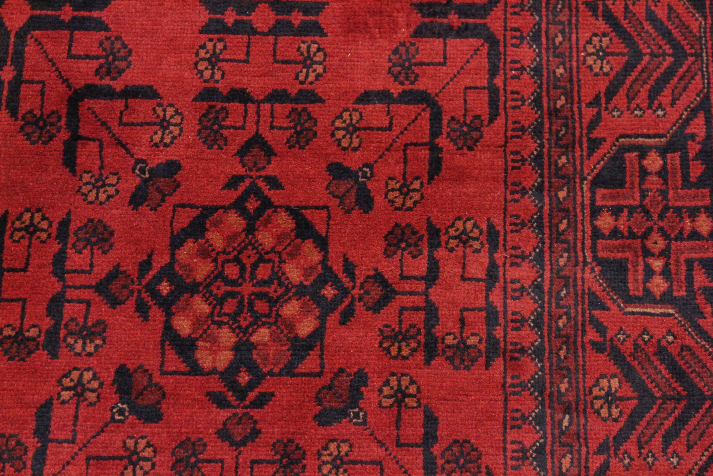 handmade Tribal Biljik Khal Mohammadi Drk. Red Black Hand Knotted RECTANGLE 100% WOOL area rug 4x6