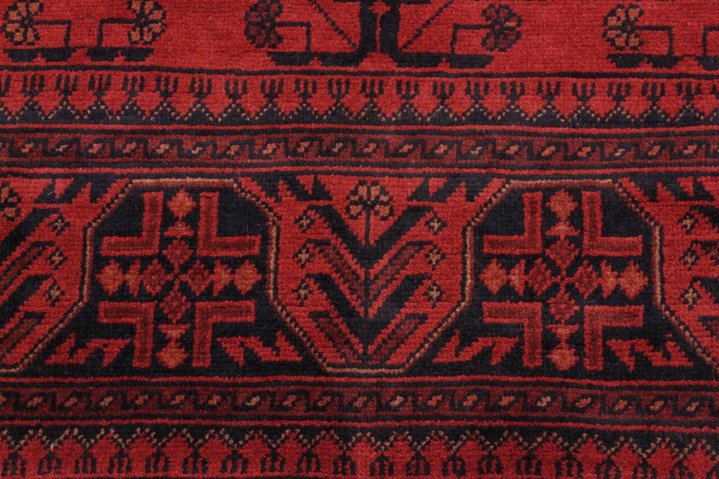 handmade Tribal Biljik Khal Mohammadi Drk. Red Black Hand Knotted RECTANGLE 100% WOOL area rug 4x6