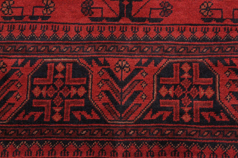 handmade Tribal Biljik Khal Mohammadi Drk. Red Black Hand Knotted RECTANGLE 100% WOOL area rug 4x6