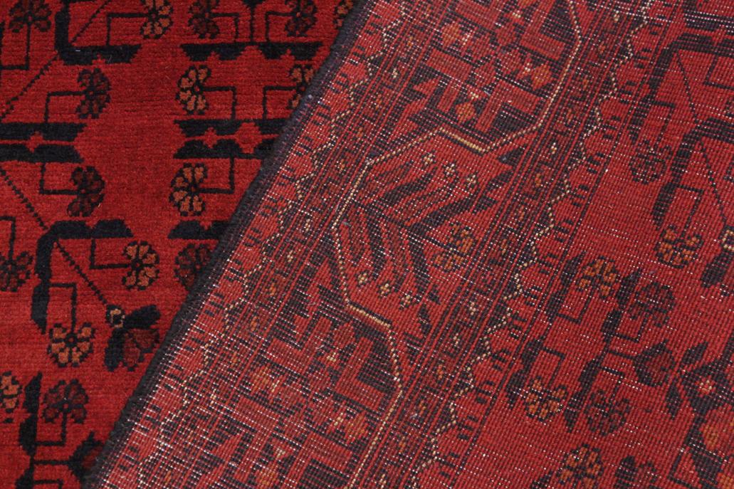 handmade Tribal Biljik Khal Mohammadi Drk. Red Black Hand Knotted RECTANGLE 100% WOOL area rug 4x6