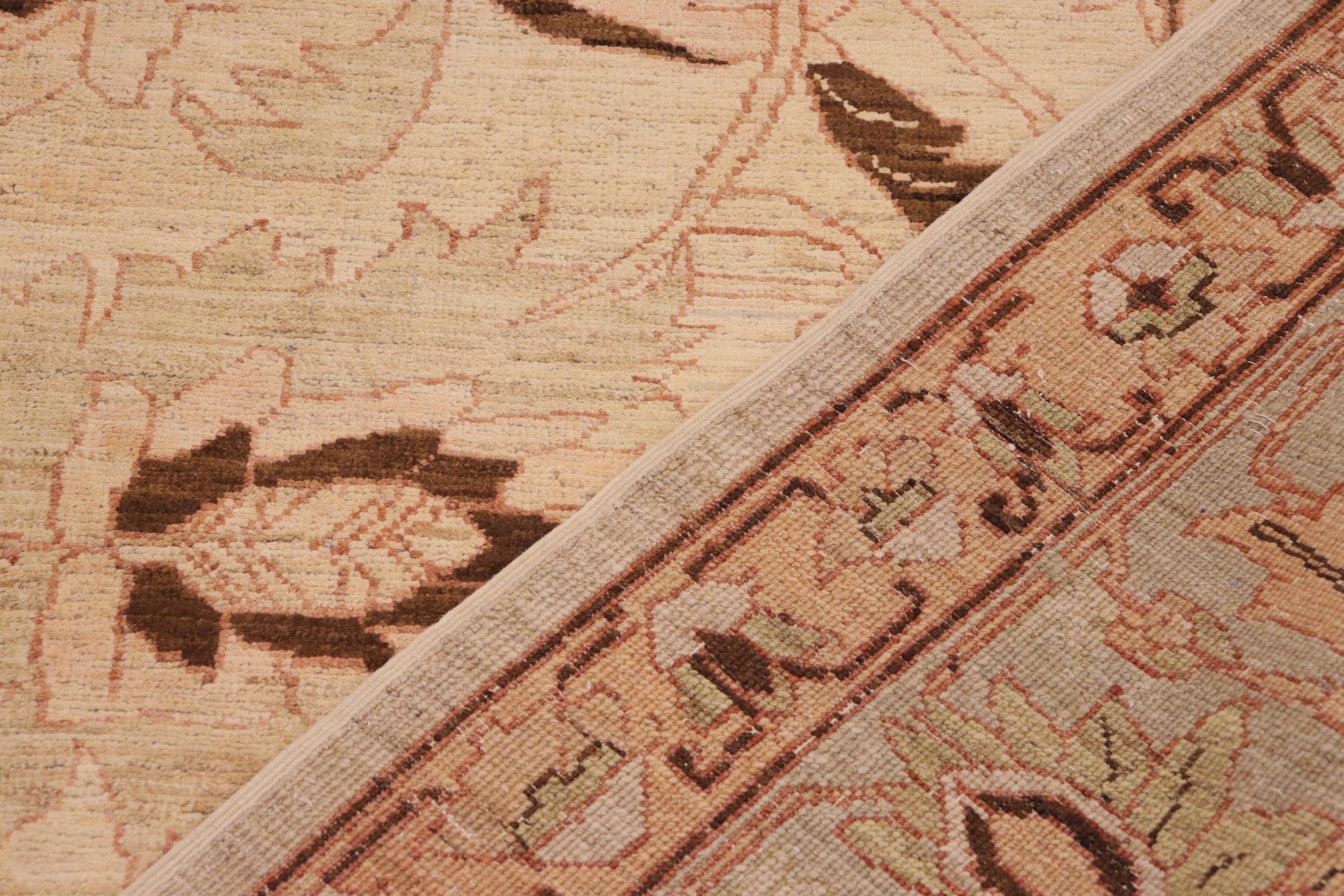 handmade Traditional Kafkaz Beige Brown Hand Knotted RECTANGLE 100% WOOL area rug 10x13