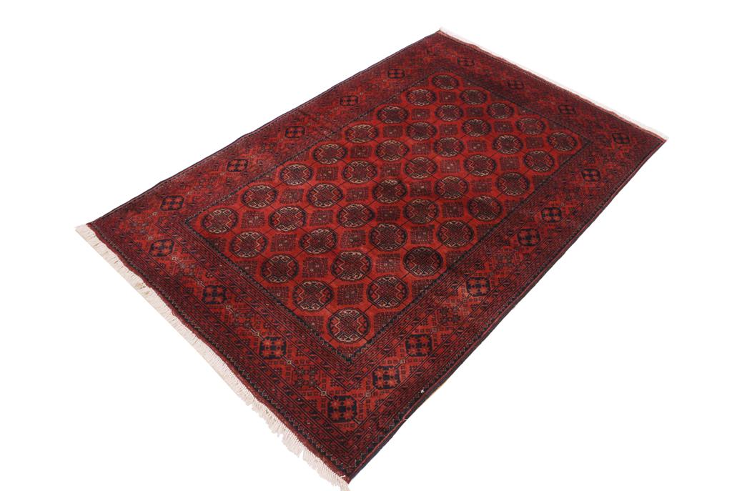 handmade Tribal Biljik Khal Mohammadi Drk. Red Black Hand Knotted RECTANGLE 100% WOOL area rug 4x6
