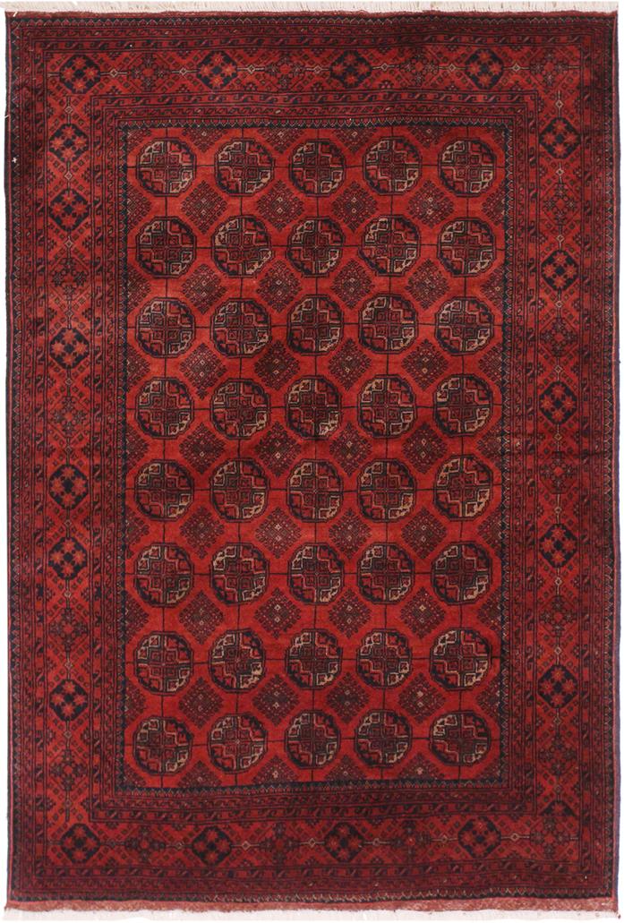 handmade Tribal Biljik Khal Mohammadi Drk. Red Black Hand Knotted RECTANGLE 100% WOOL area rug 4x6