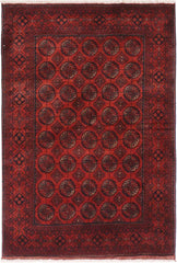 handmade Tribal Biljik Khal Mohammadi Drk. Red Black Hand Knotted RECTANGLE 100% WOOL area rug 4x6