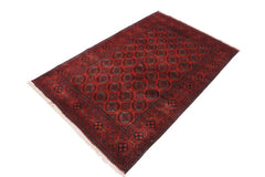 handmade Tribal Biljik Khal Mohammadi Drk. Red Black Hand Knotted RECTANGLE 100% WOOL area rug 4x6
