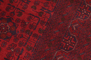 handmade Tribal Biljik Khal Mohammadi Red Blue Hand Knotted RECTANGLE 100% WOOL area rug 5x7