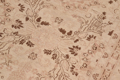 handmade Transitional Kafkaz Tan Brown Hand Knotted RECTANGLE 100% WOOL area rug 10' x 13'
