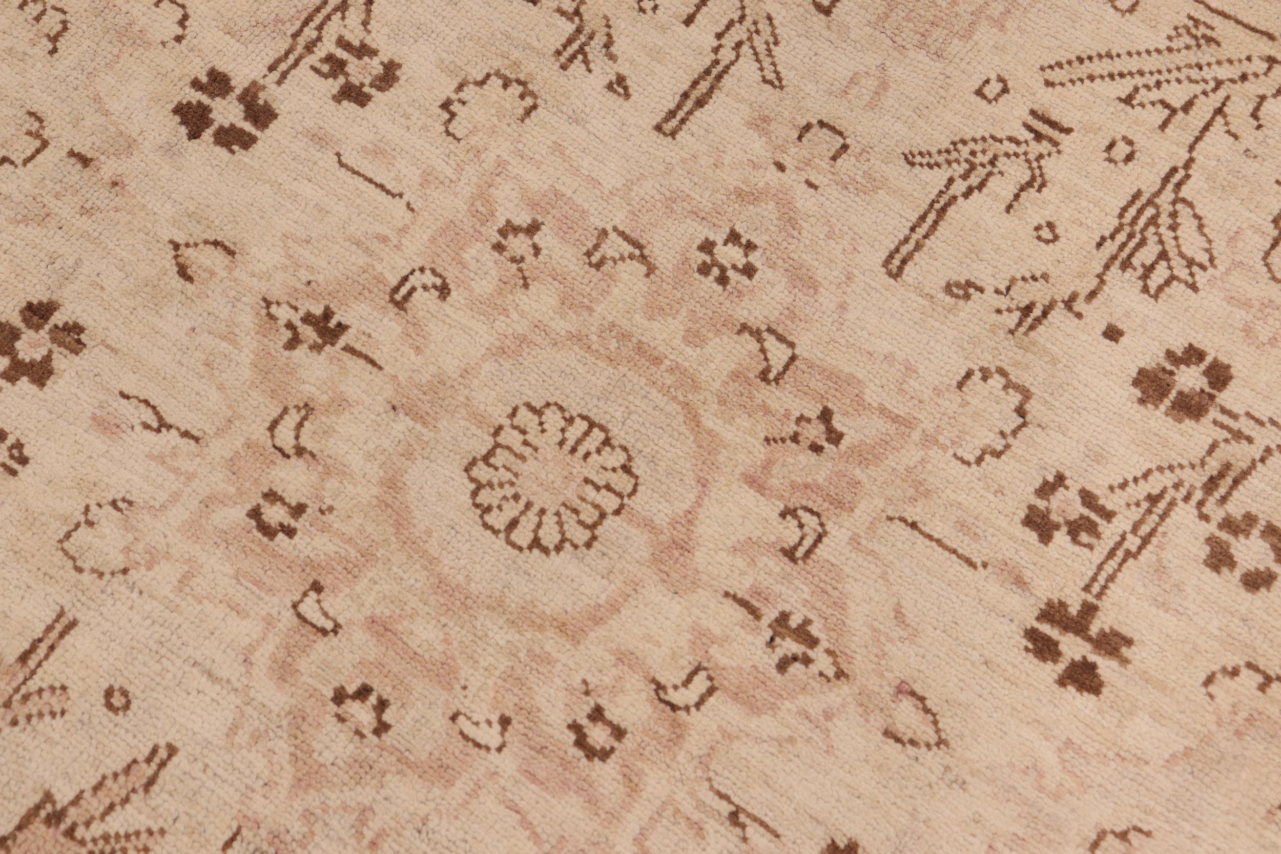 handmade Transitional Kafkaz Tan Brown Hand Knotted RECTANGLE 100% WOOL area rug 10' x 13'