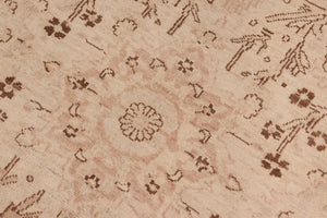handmade Transitional Kafkaz Tan Brown Hand Knotted RECTANGLE 100% WOOL area rug 10' x 13'