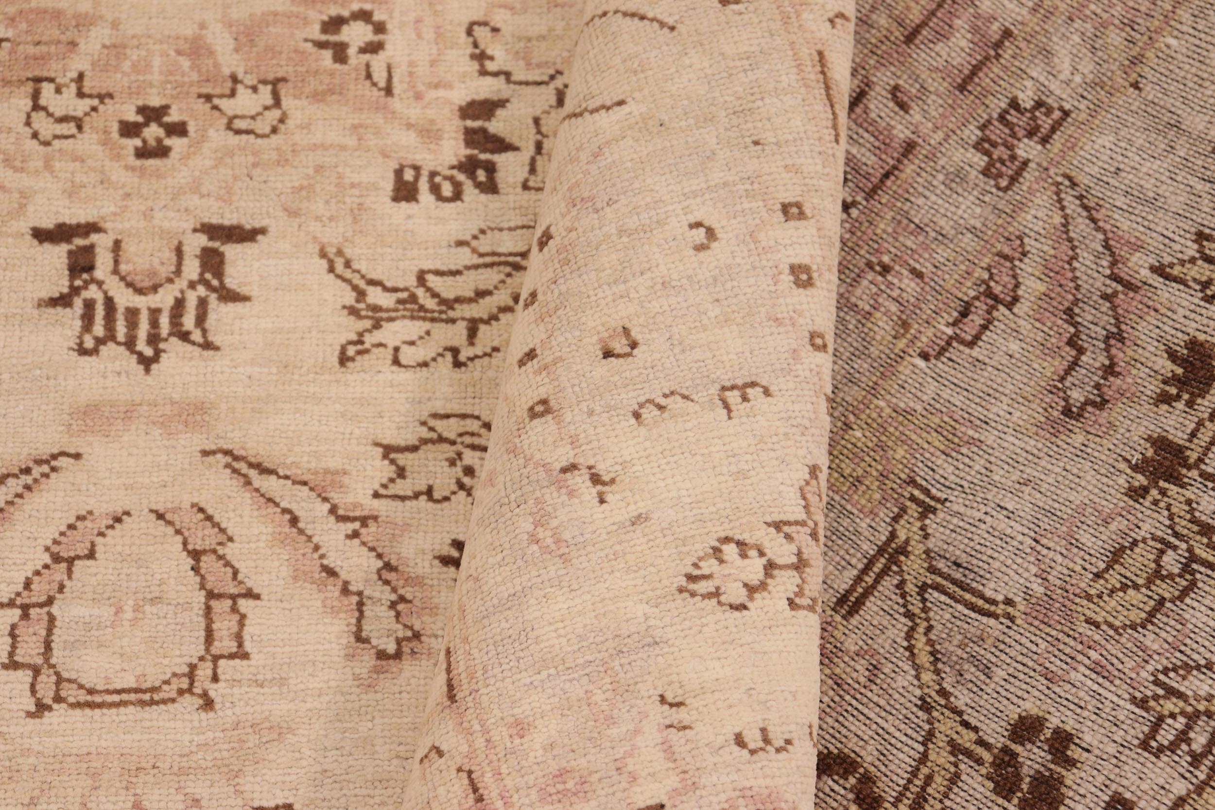 handmade Transitional Kafkaz Tan Brown Hand Knotted RECTANGLE 100% WOOL area rug 10' x 13'