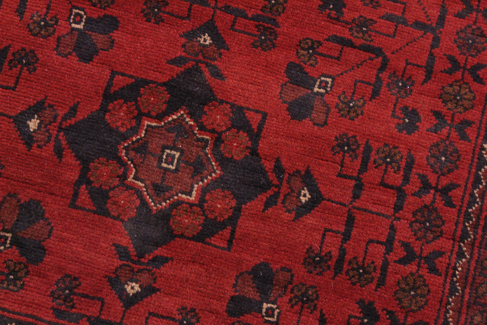 handmade Tribal Biljik Khal Mohammadi Drk. Red Black Hand Knotted RECTANGLE 100% WOOL area rug 6x8