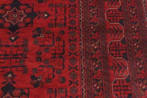handmade Tribal Biljik Khal Mohammadi Drk. Red Black Hand Knotted RECTANGLE 100% WOOL area rug 6x8