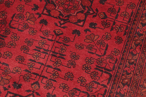 handmade Tribal Biljik Khal Mohammadi Red Black Hand Knotted RECTANGLE 100% WOOL area rug 5x6