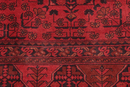 handmade Tribal Biljik Khal Mohammadi Red Black Hand Knotted RECTANGLE 100% WOOL area rug 5x6