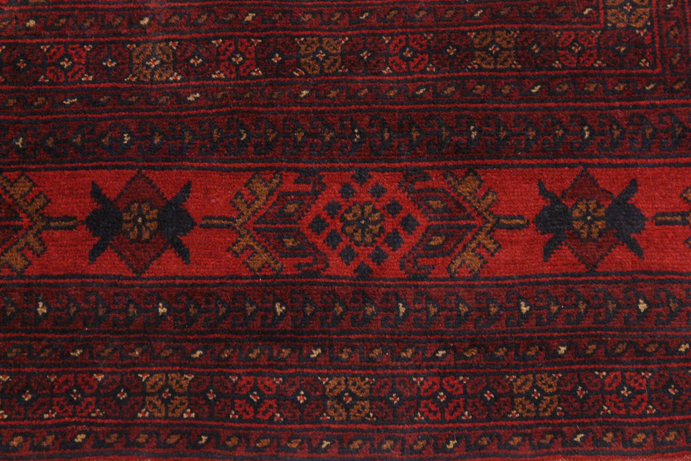 handmade Tribal Biljik Khal Mohammadi Drk. Red Black Hand Knotted RECTANGLE 100% WOOL area rug 4x7