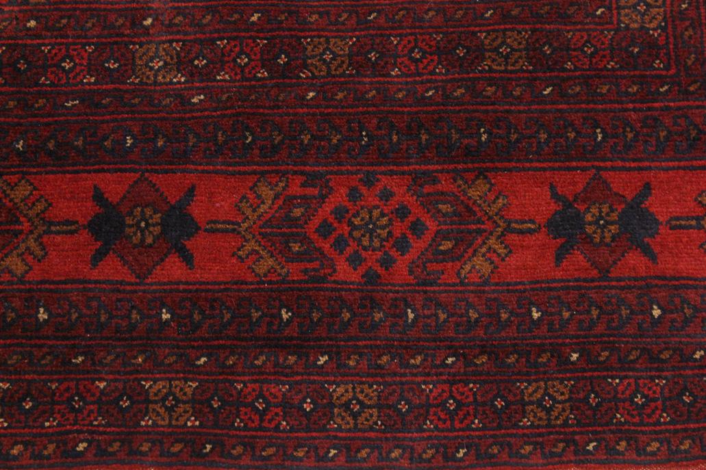 handmade Tribal Biljik Khal Mohammadi Drk. Red Black Hand Knotted RECTANGLE 100% WOOL area rug 4x7