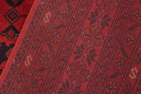 handmade Tribal Biljik Khal Mohammadi Red Blue Hand Knotted RECTANGLE 100% WOOL area rug 6x8