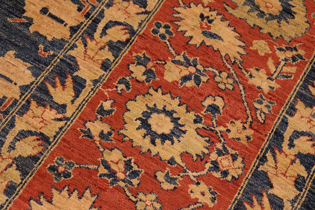 handmade Traditional Kafkaz Blue Rust Hand Knotted RECTANGLE 100% WOOL area rug 10 x 14