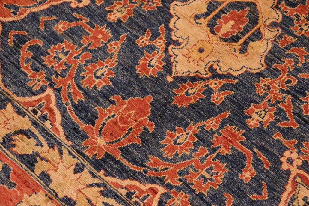 handmade Traditional Kafkaz Blue Rust Hand Knotted RECTANGLE 100% WOOL area rug 10 x 14