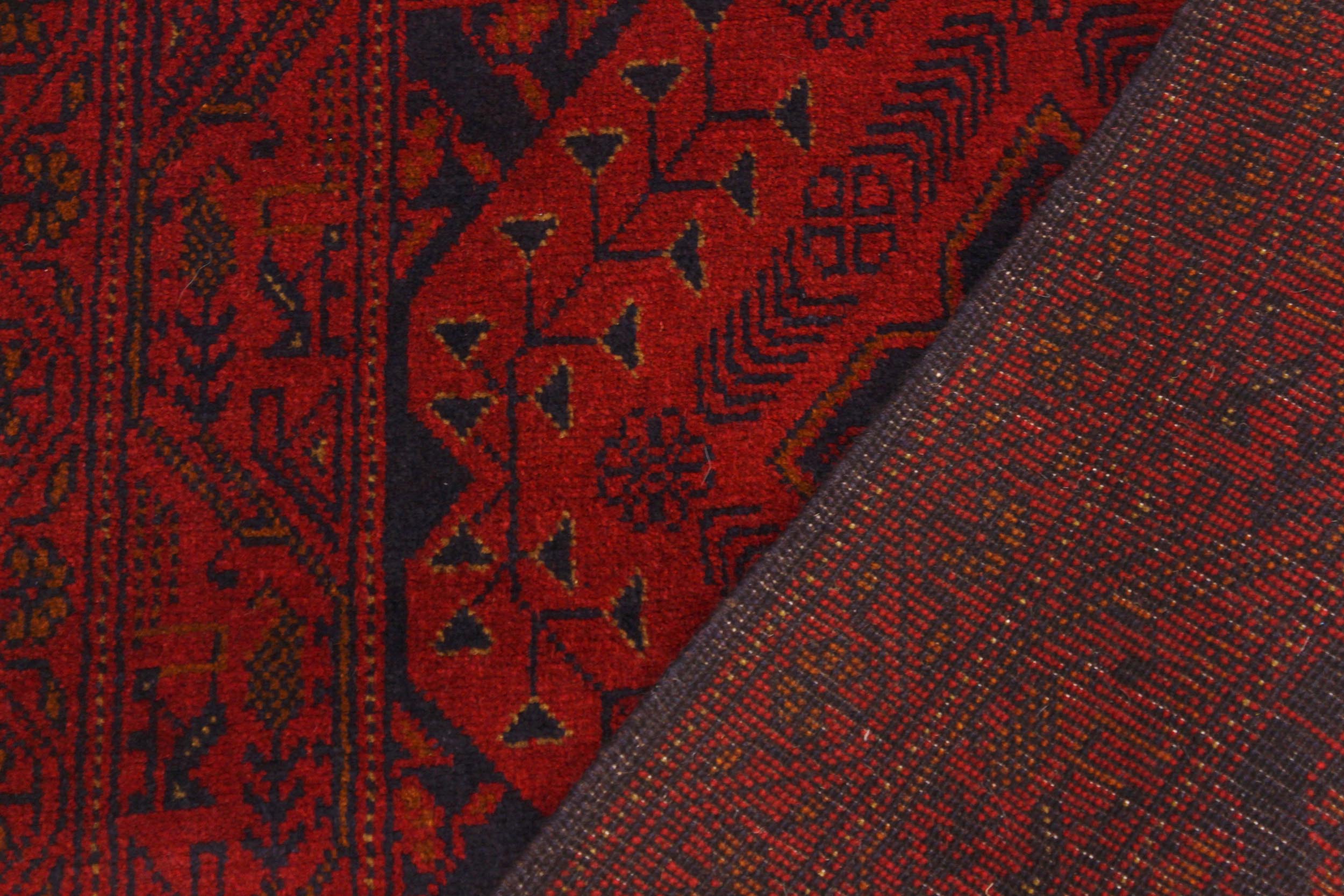 handmade Tribal Biljik Khal Mohammadi Dark Red Black Hand Knotted RUNNER 100% WOOL area rug 3 x 6
