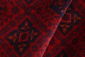 handmade Tribal Biljik Khal Mohammadi Red Blue Hand Knotted RECTANGLE 100% WOOL area rug 5x7