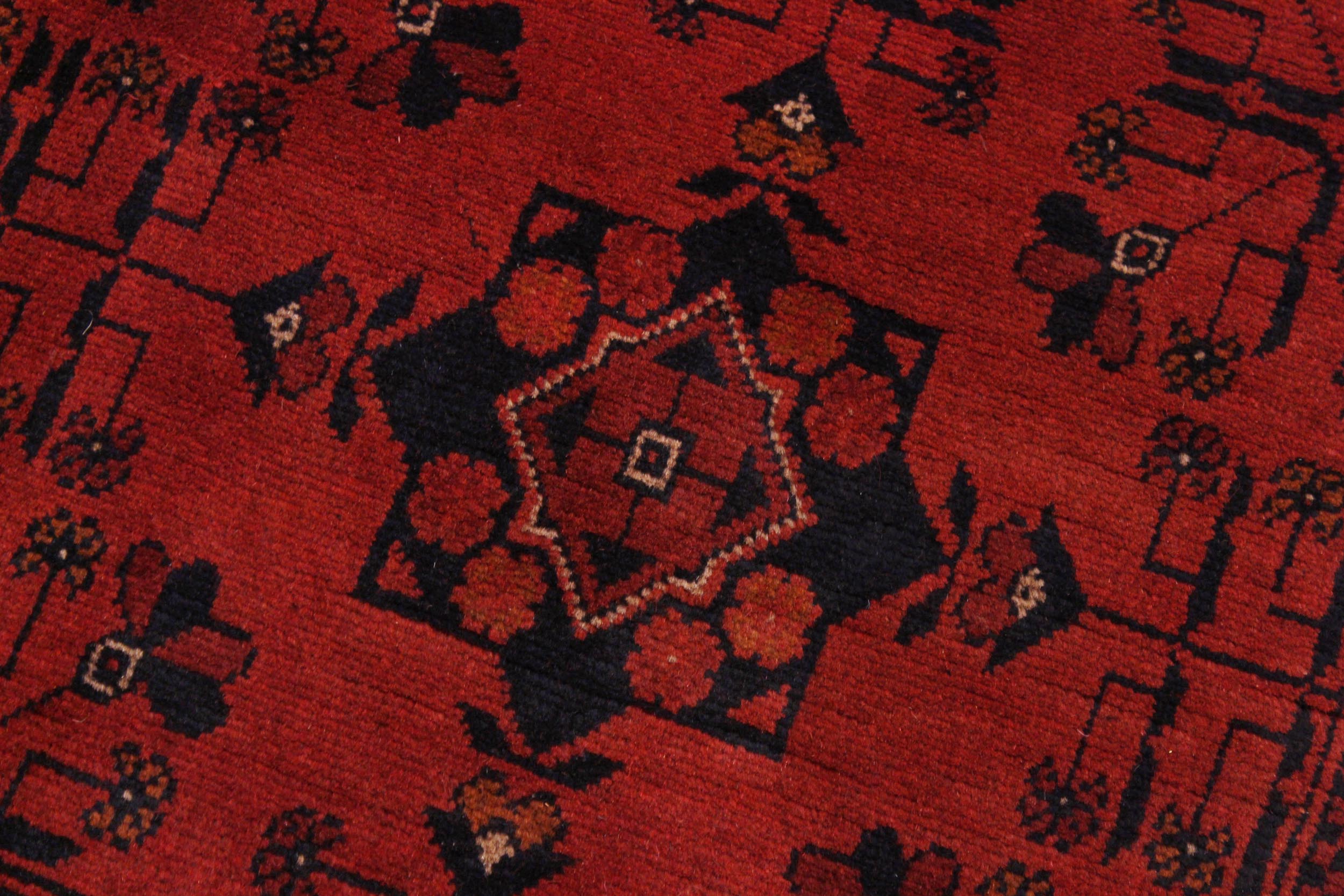 handmade Tribal Biljik Khal Mohammadi Drk. Red Black Hand Knotted RECTANGLE 100% WOOL area rug 4x6