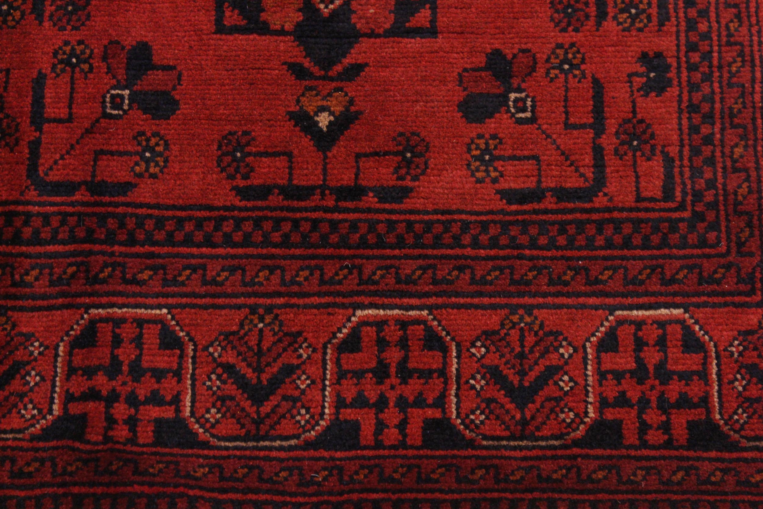 handmade Tribal Biljik Khal Mohammadi Drk. Red Black Hand Knotted RECTANGLE 100% WOOL area rug 4x6