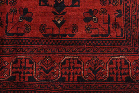 handmade Tribal Biljik Khal Mohammadi Drk. Red Black Hand Knotted RECTANGLE 100% WOOL area rug 4x6