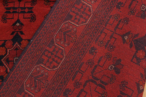 handmade Tribal Biljik Khal Mohammadi Drk. Red Black Hand Knotted RECTANGLE 100% WOOL area rug 4x6