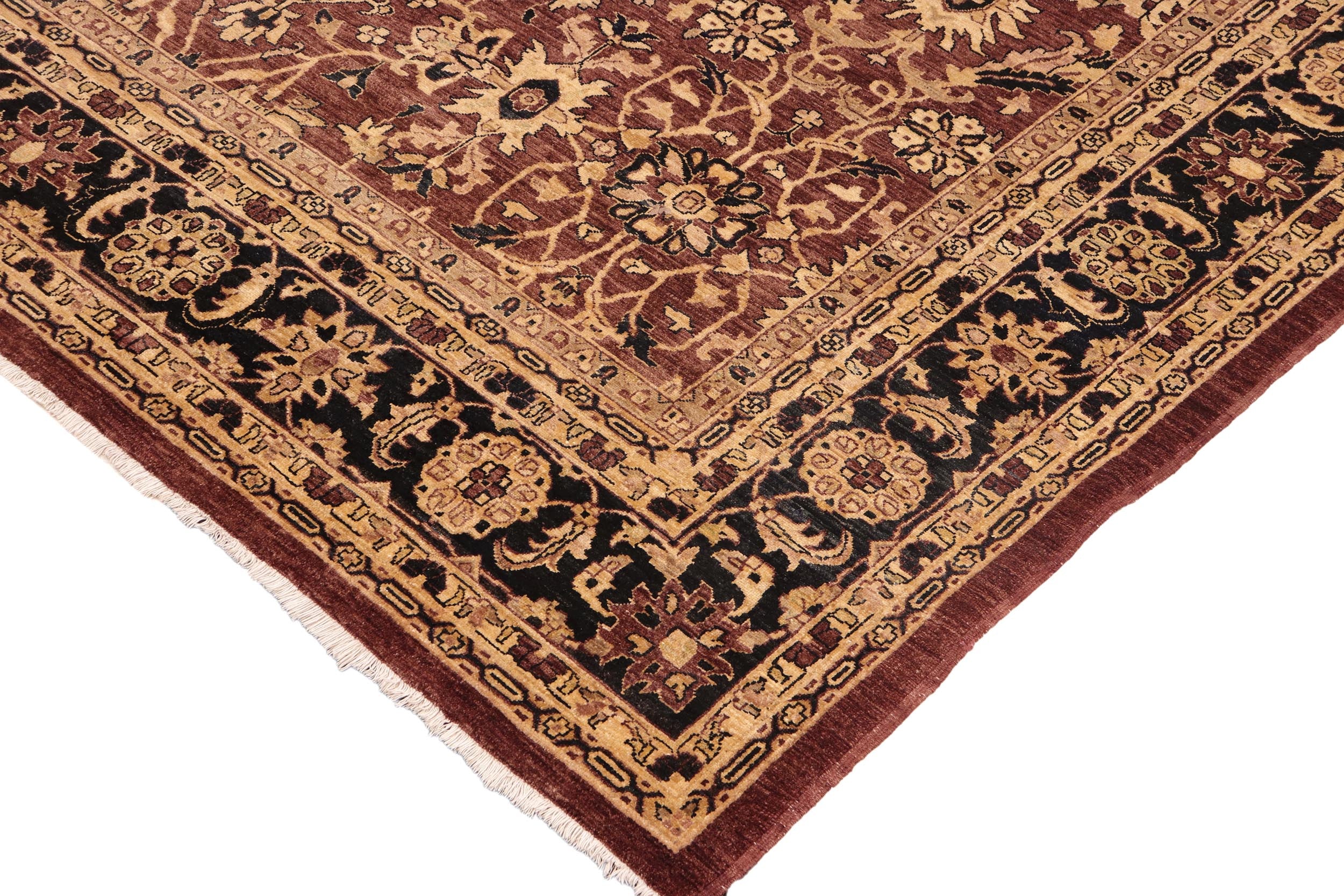 handmade Traditional Kafkaz Brown Blue Hand Knotted RECTANGLE 100% WOOL area rug 10x14