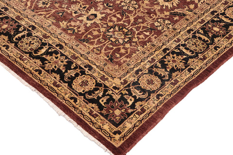 handmade Traditional Kafkaz Brown Blue Hand Knotted RECTANGLE 100% WOOL area rug 10x14