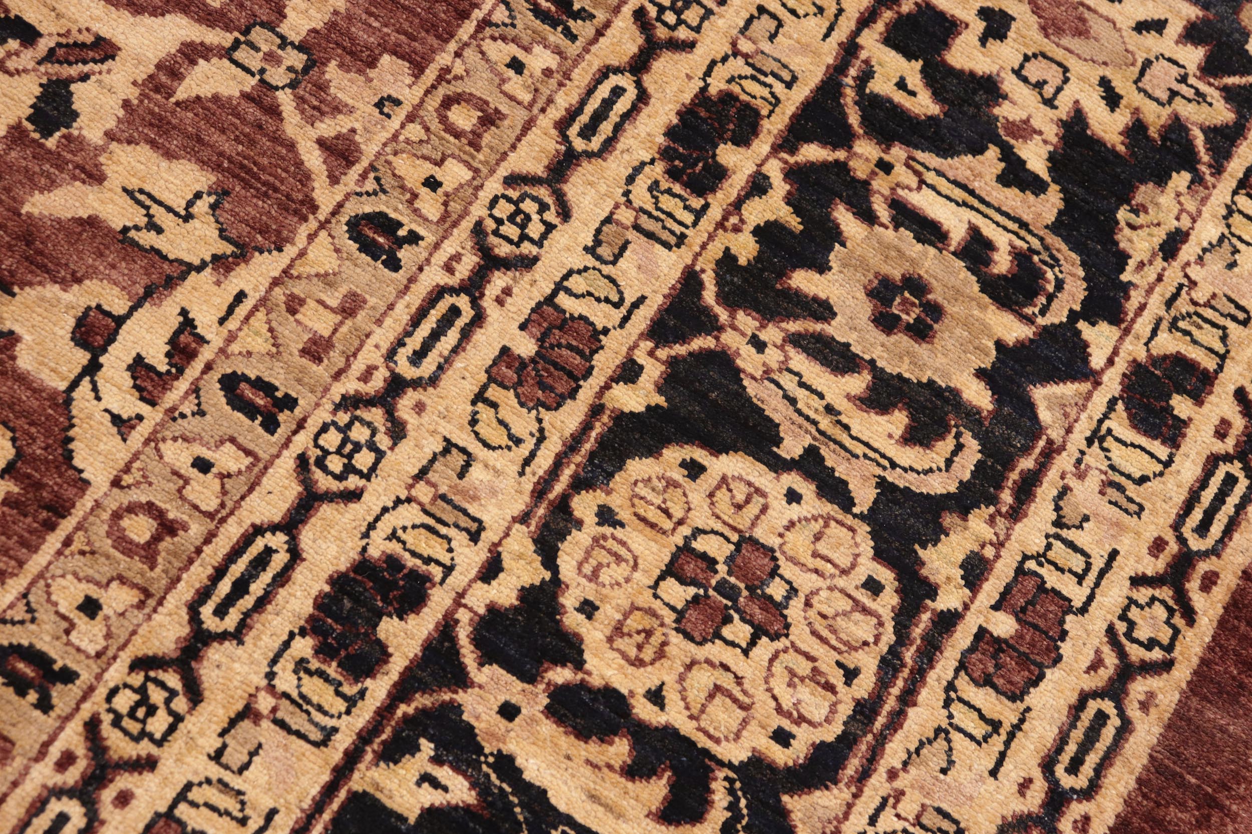 handmade Traditional Kafkaz Brown Blue Hand Knotted RECTANGLE 100% WOOL area rug 10x14