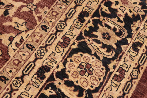 handmade Traditional Kafkaz Brown Blue Hand Knotted RECTANGLE 100% WOOL area rug 10x14