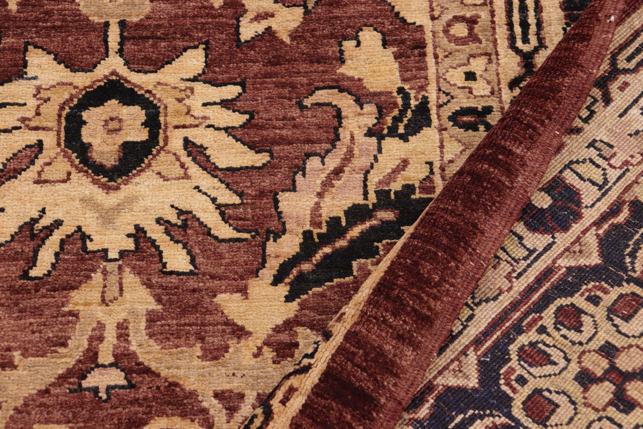 handmade Traditional Kafkaz Brown Blue Hand Knotted RECTANGLE 100% WOOL area rug 10x14
