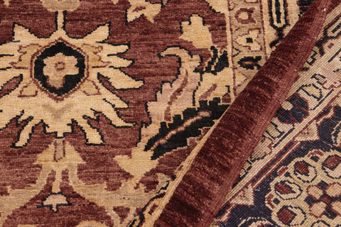 handmade Traditional Kafkaz Brown Blue Hand Knotted RECTANGLE 100% WOOL area rug 10x14