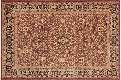handmade Traditional Kafkaz Brown Blue Hand Knotted RECTANGLE 100% WOOL area rug 10x14