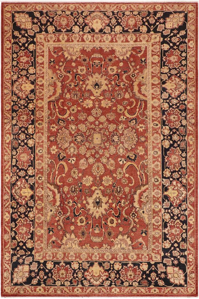 handmade Traditional Kafkaz Rust Blue Hand Knotted RECTANGLE 100% WOOL area rug 10 x 14