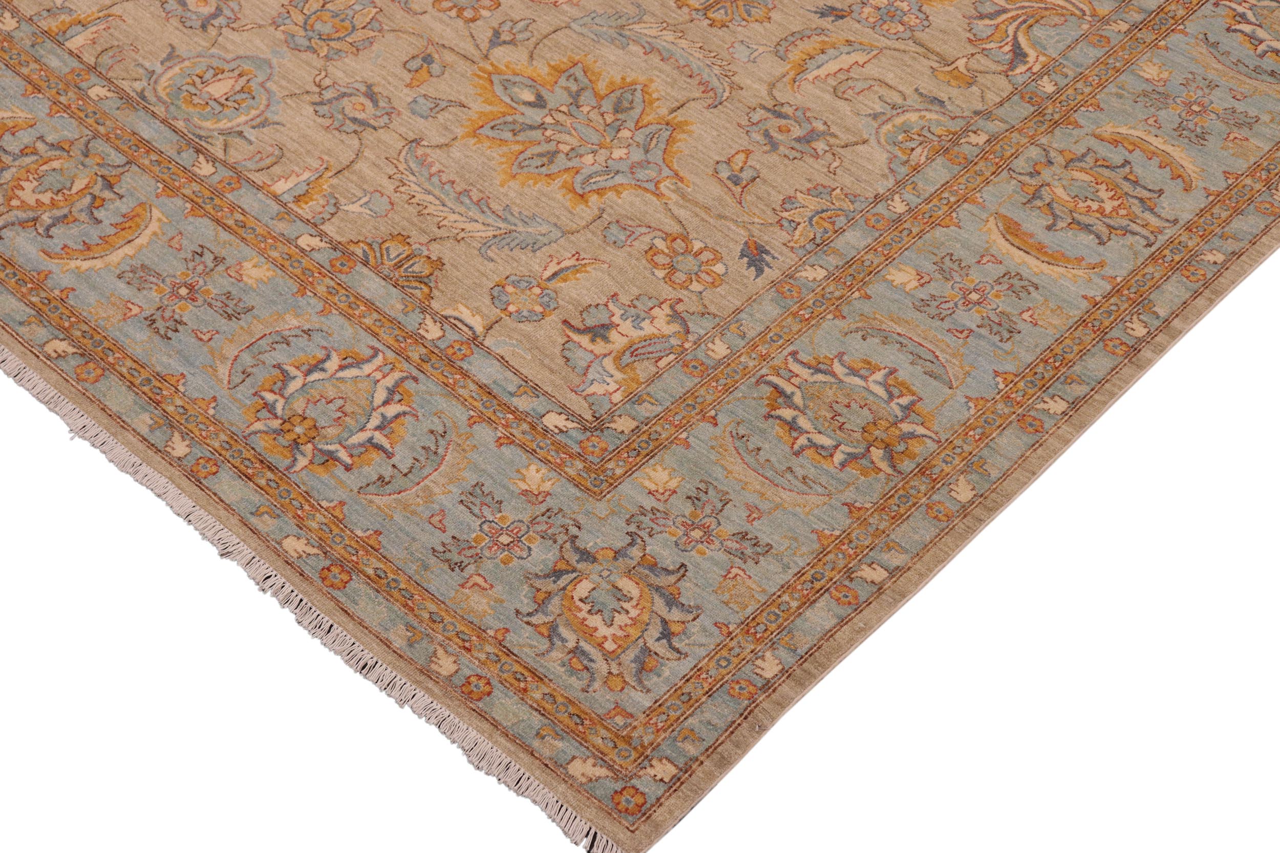 handmade Traditional Kafkaz Gray Blue Hand Knotted RECTANGLE 100% WOOL area rug 10x14