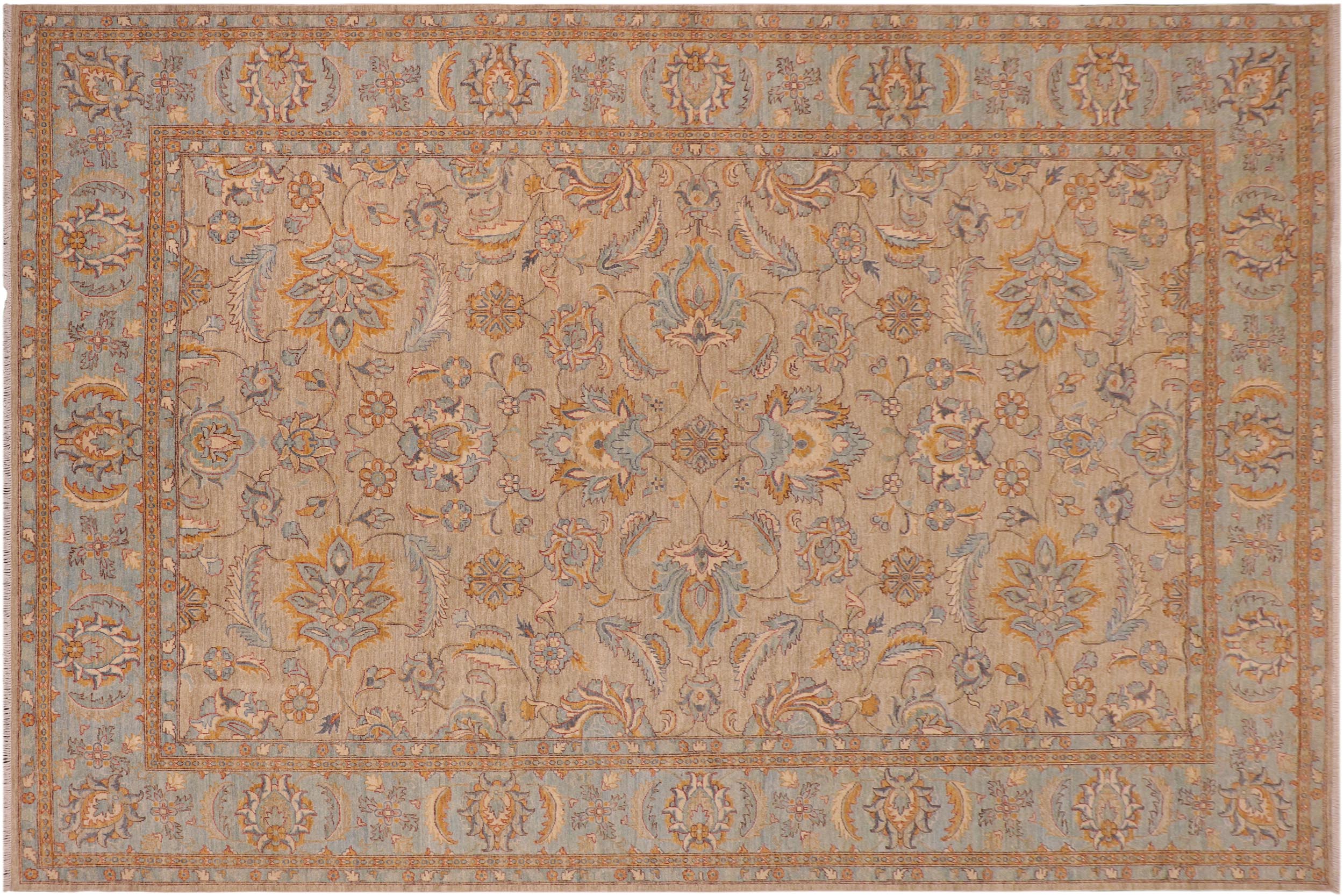 handmade Traditional Kafkaz Gray Blue Hand Knotted RECTANGLE 100% WOOL area rug 10x14
