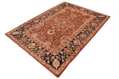 handmade Traditional Kafkaz Rust Blue Hand Knotted RECTANGLE 100% WOOL area rug 10 x 14