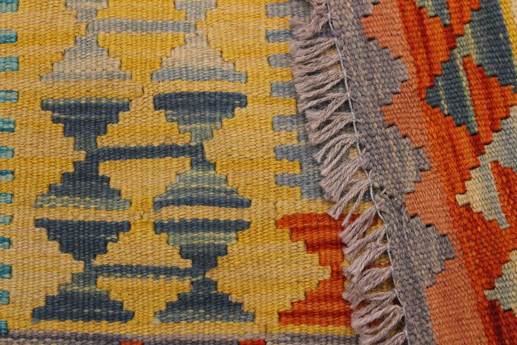Flat Weave Kilim Antique Navaho Vintage handmade Geometric Kilim Beige Gray Hand-Woven Rectangle 100% Wool Area Rug 3x7 