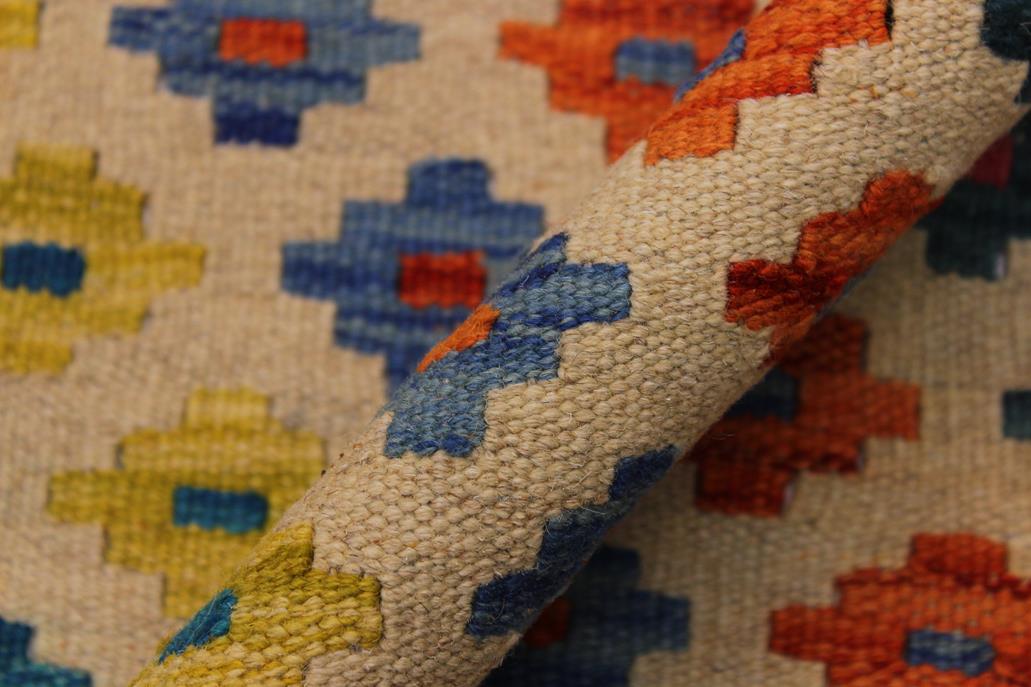 Flat Weave Kilim Antique Navaho Vintage handmade Modern Kilim Ivory Pink Hand-Woven Rectangle 100% Wool Area Rug 3x5 