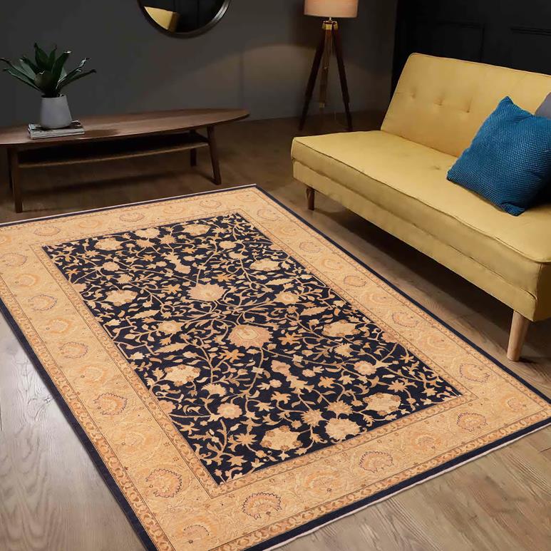 handmade Traditional Kafkaz Blue Gold Hand Knotted RECTANGLE 100% WOOL area rug 10 x 14