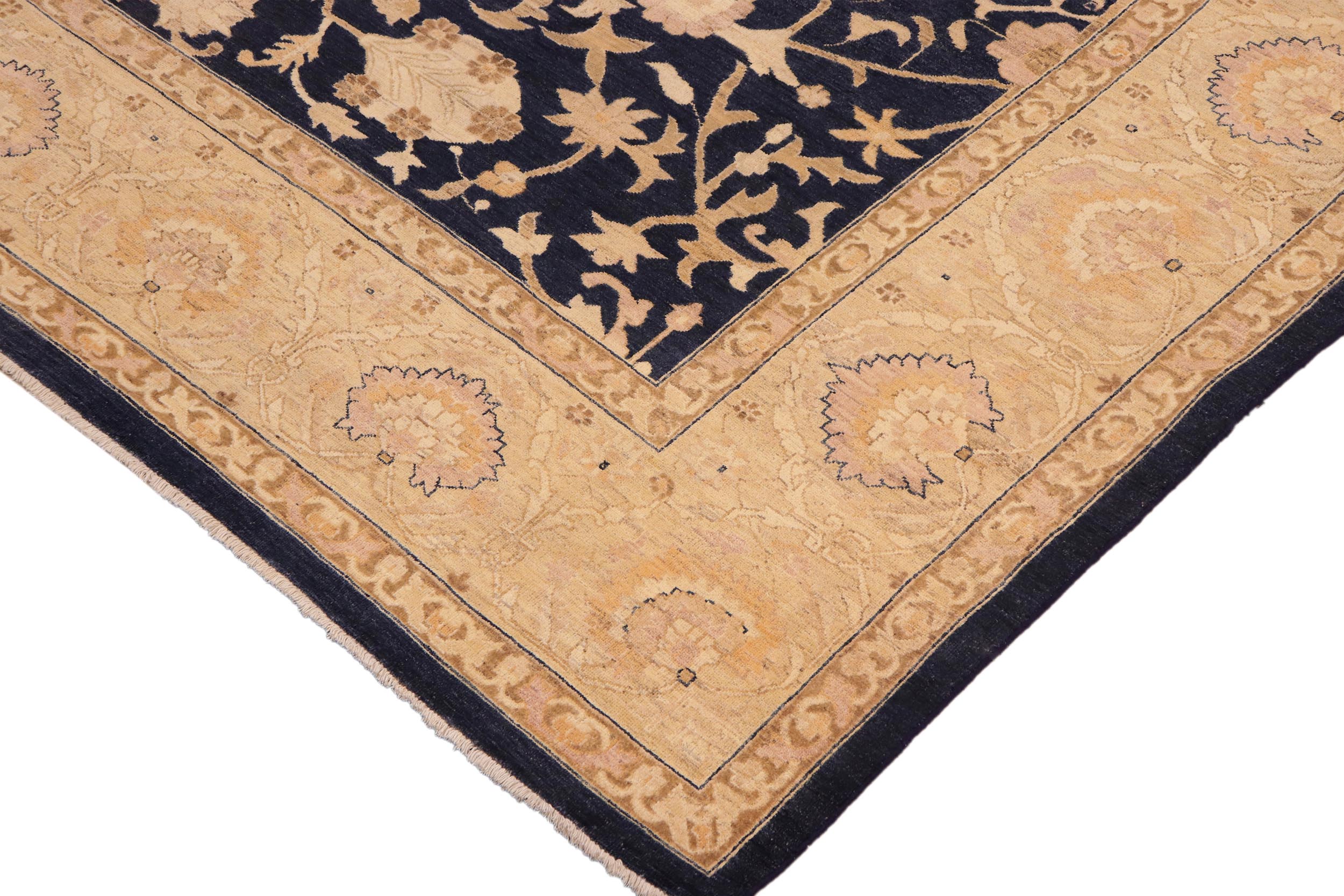 handmade Traditional Kafkaz Blue Gold Hand Knotted RECTANGLE 100% WOOL area rug 10x14