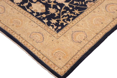 handmade Traditional Kafkaz Blue Gold Hand Knotted RECTANGLE 100% WOOL area rug 10x14