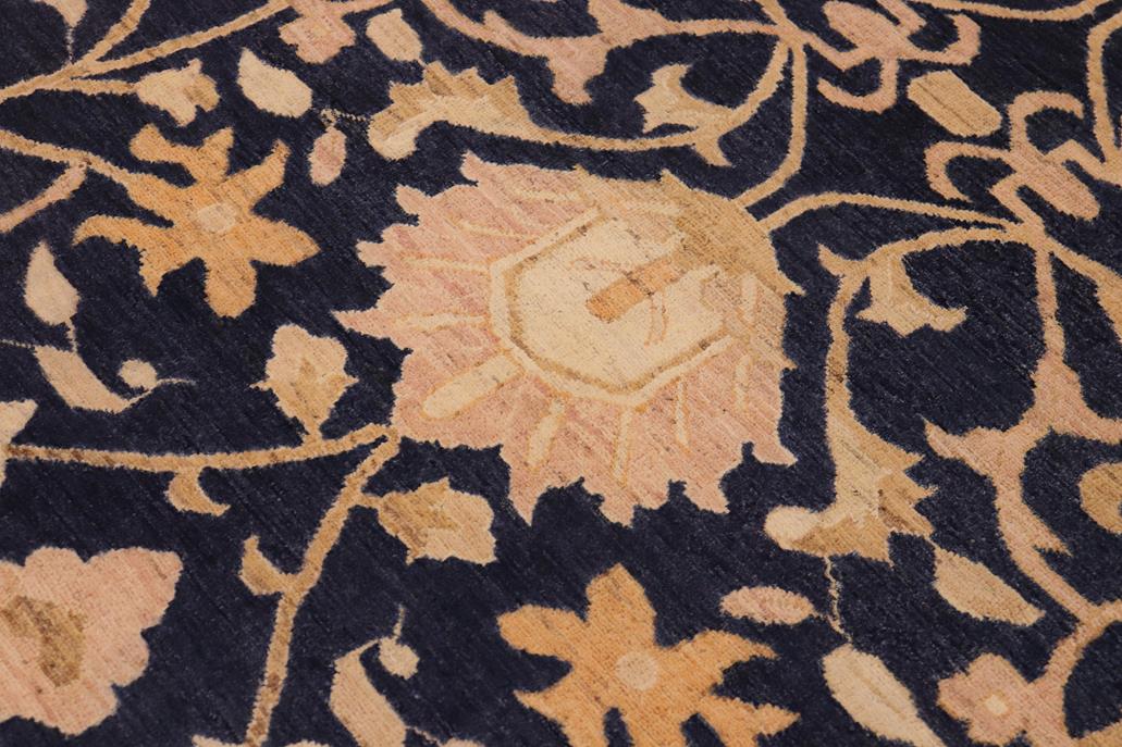 handmade Traditional Kafkaz Blue Gold Hand Knotted RECTANGLE 100% WOOL area rug 10 x 14