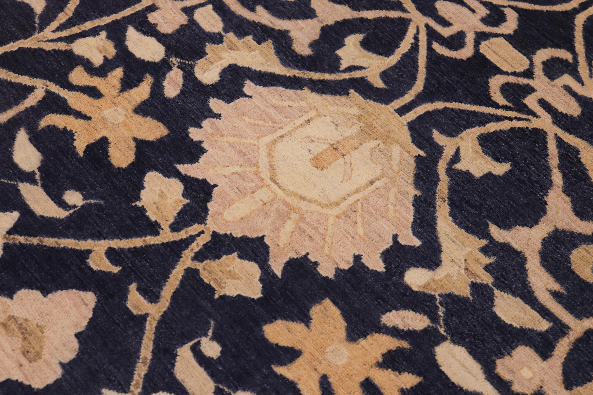 handmade Traditional Kafkaz Blue Gold Hand Knotted RECTANGLE 100% WOOL area rug 10x14