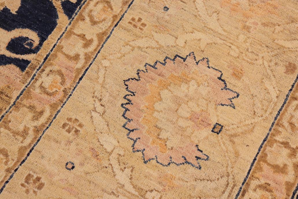 handmade Traditional Kafkaz Blue Gold Hand Knotted RECTANGLE 100% WOOL area rug 10 x 14