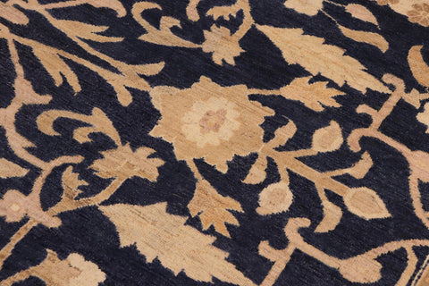 handmade Traditional Kafkaz Blue Gold Hand Knotted RECTANGLE 100% WOOL area rug 10x14