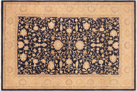 handmade Traditional Kafkaz Blue Gold Hand Knotted RECTANGLE 100% WOOL area rug 10x14